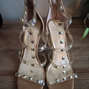 Jessica Simpson Gold Studded Heels